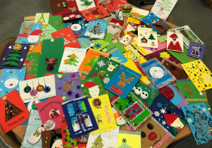 Kartki świąteczne wykonane przez uczniów naszej szkoły